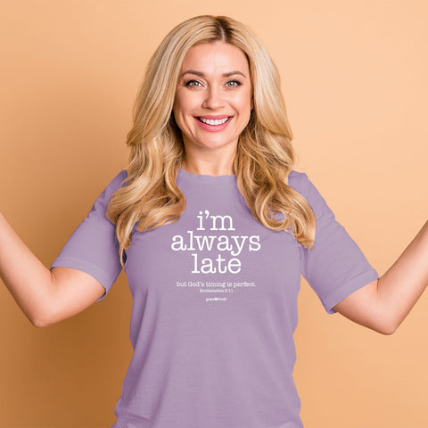 i'm-always-late-womens-religious-t-shirt-grace-&-truth