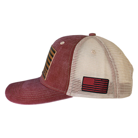 flag-burgundy-leather-religious-cap-hold-fast