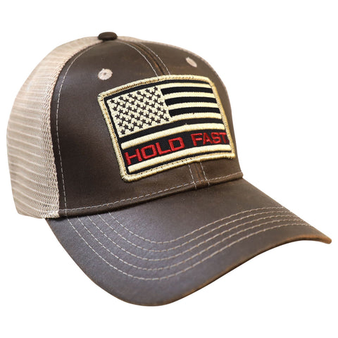 flag-red-&-tan-religious-cap-hold-fast
