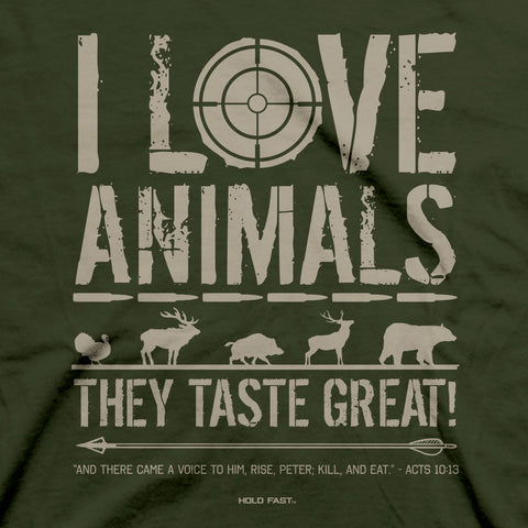 eating-animals-mens-religious-t-shirt-hold-fast