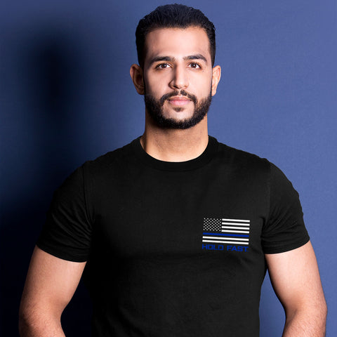 police-flag-mens-religious-t-shirt-hold-fast